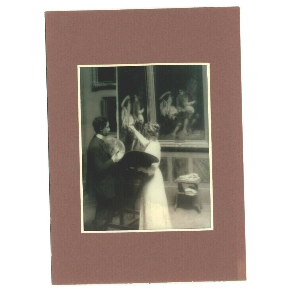 The Art Student Circa 1908 3-d Photo Reprint Stereographic Arts 5x7 Munich Art